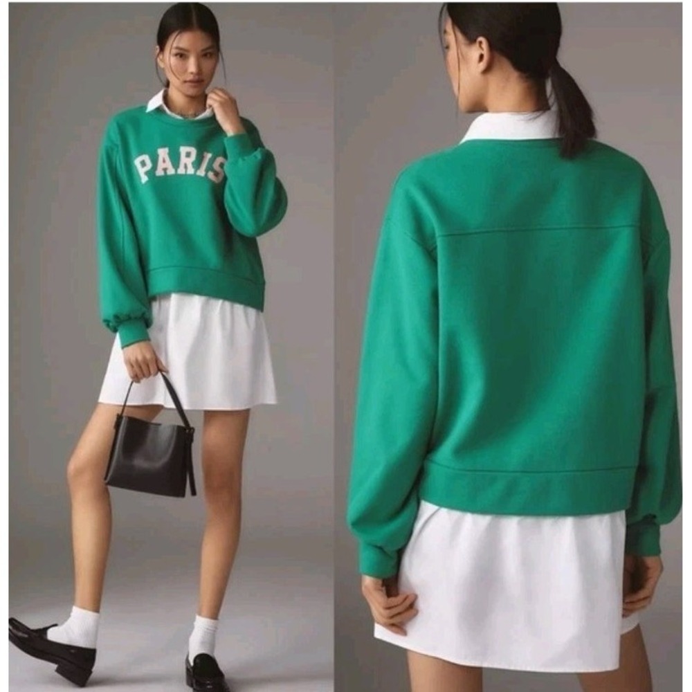 NEW‎ Anthropologie En Elly PARIS Sweatshirt Dress M Oversized Layered Preppy